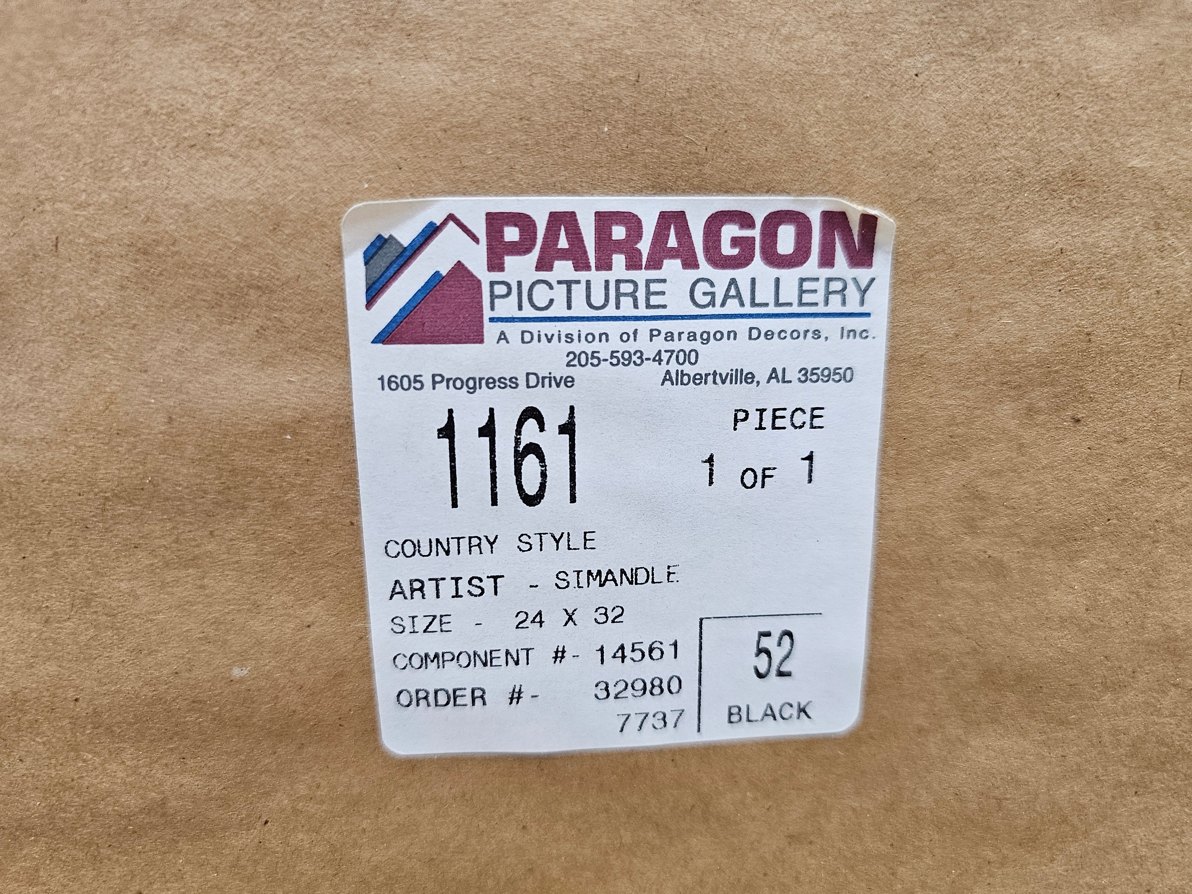 Vintage Paragon Picture Gallery Framed Floral Cottage Interior Print by M. Simandle 24 x 32