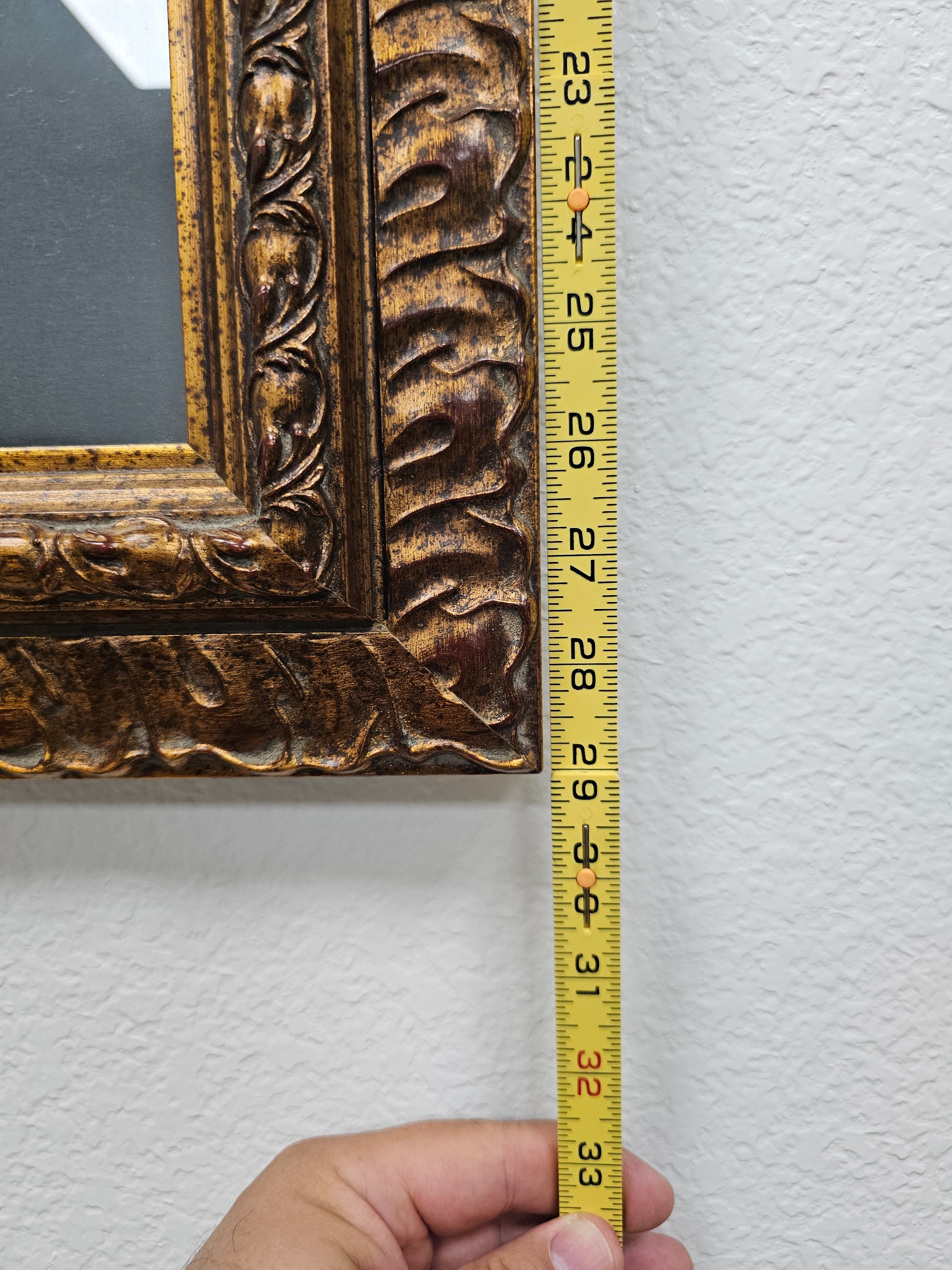 Large Framed Michelangelo Creation of Adam Print Gold Ornate Frame 50 x 29 Wall Art