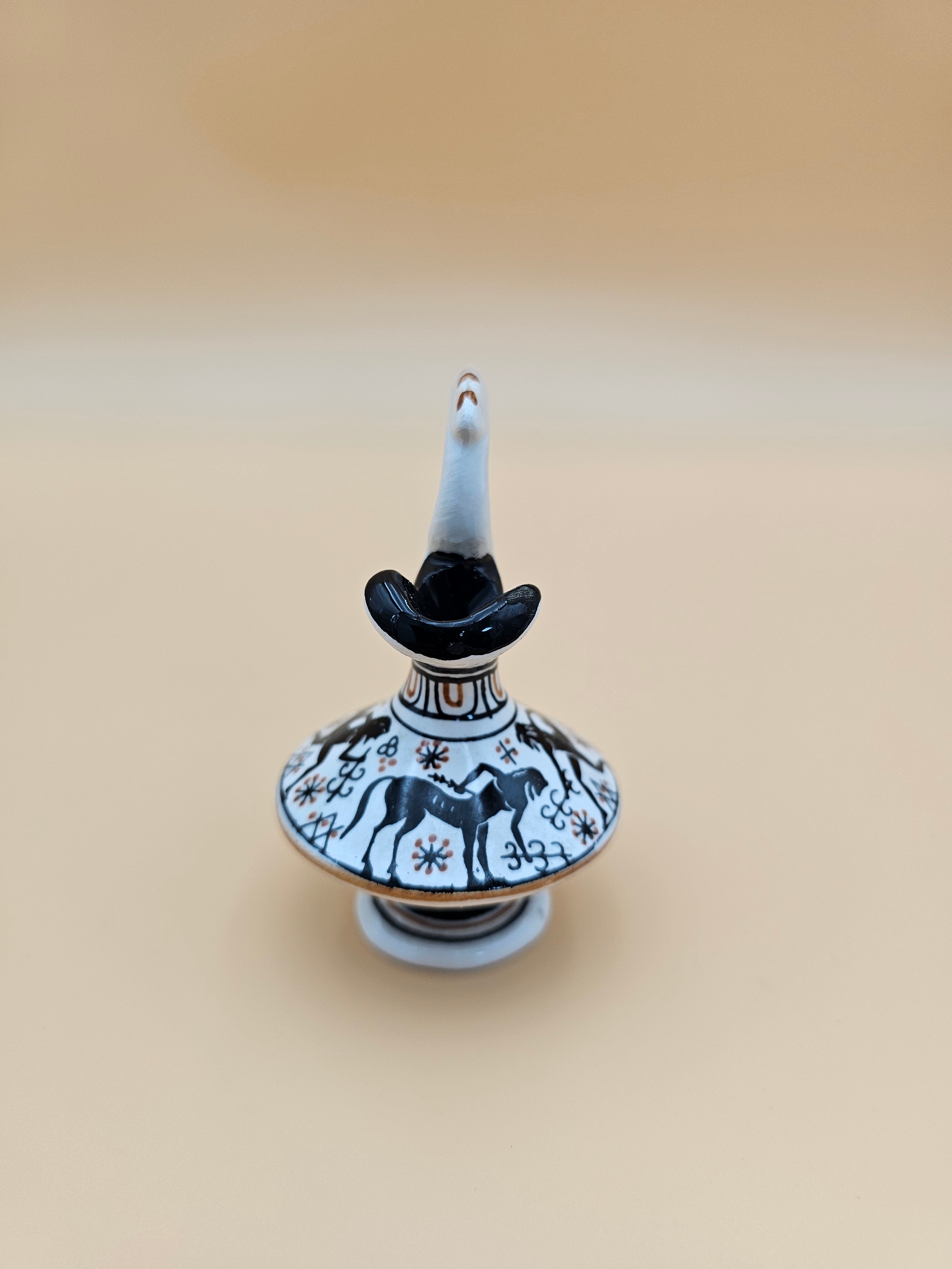 D. Vassilopoulos Miniature Hand-Painted Greek Ceramic Ewer Vase