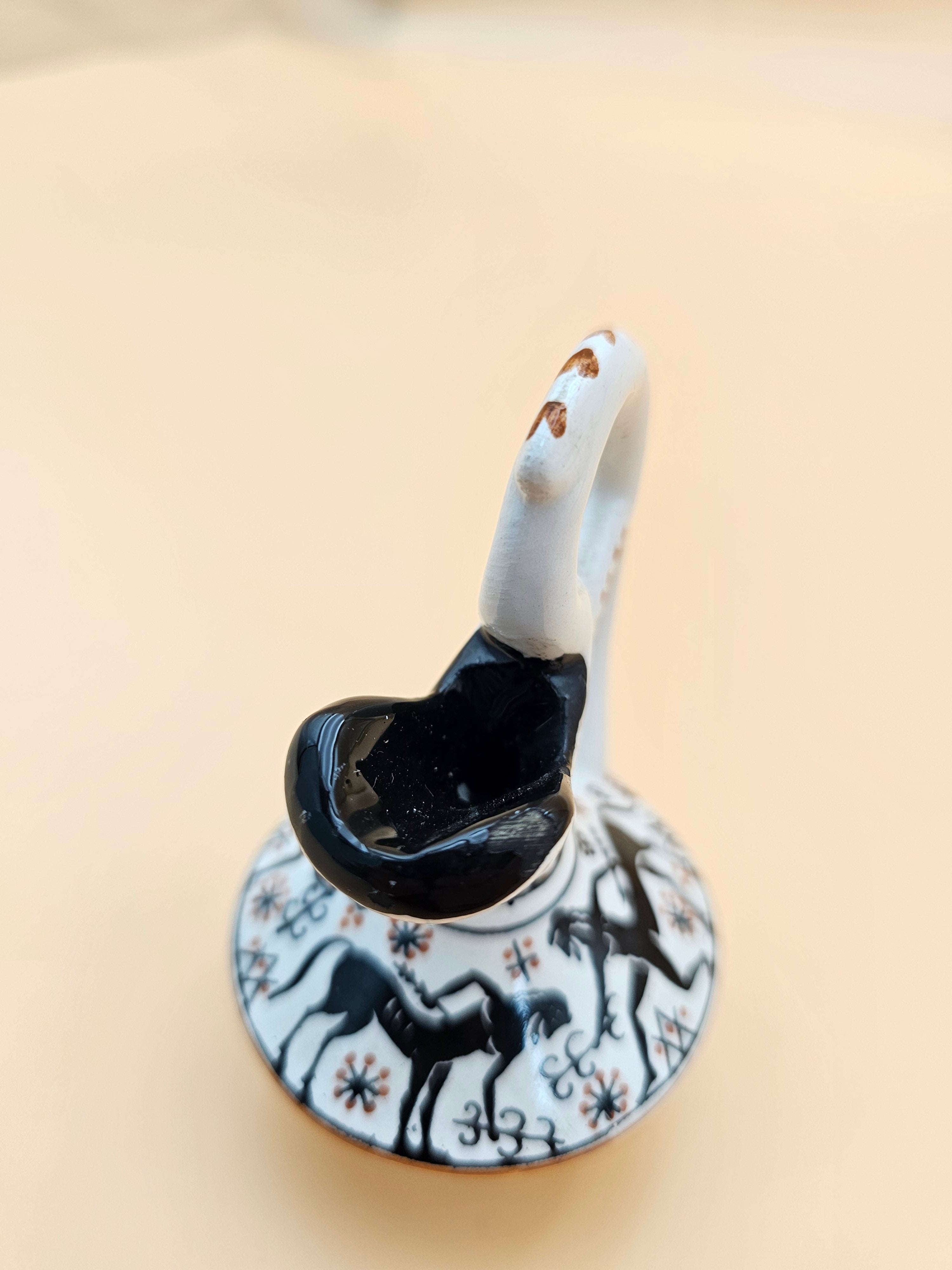 D. Vassilopoulos Miniature Hand-Painted Greek Ceramic Ewer Vase