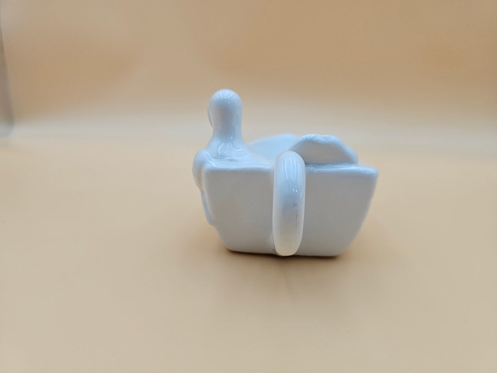 White Ceramic Lil’ Gravy Boat with Turkey Thanksgiving Table Decor