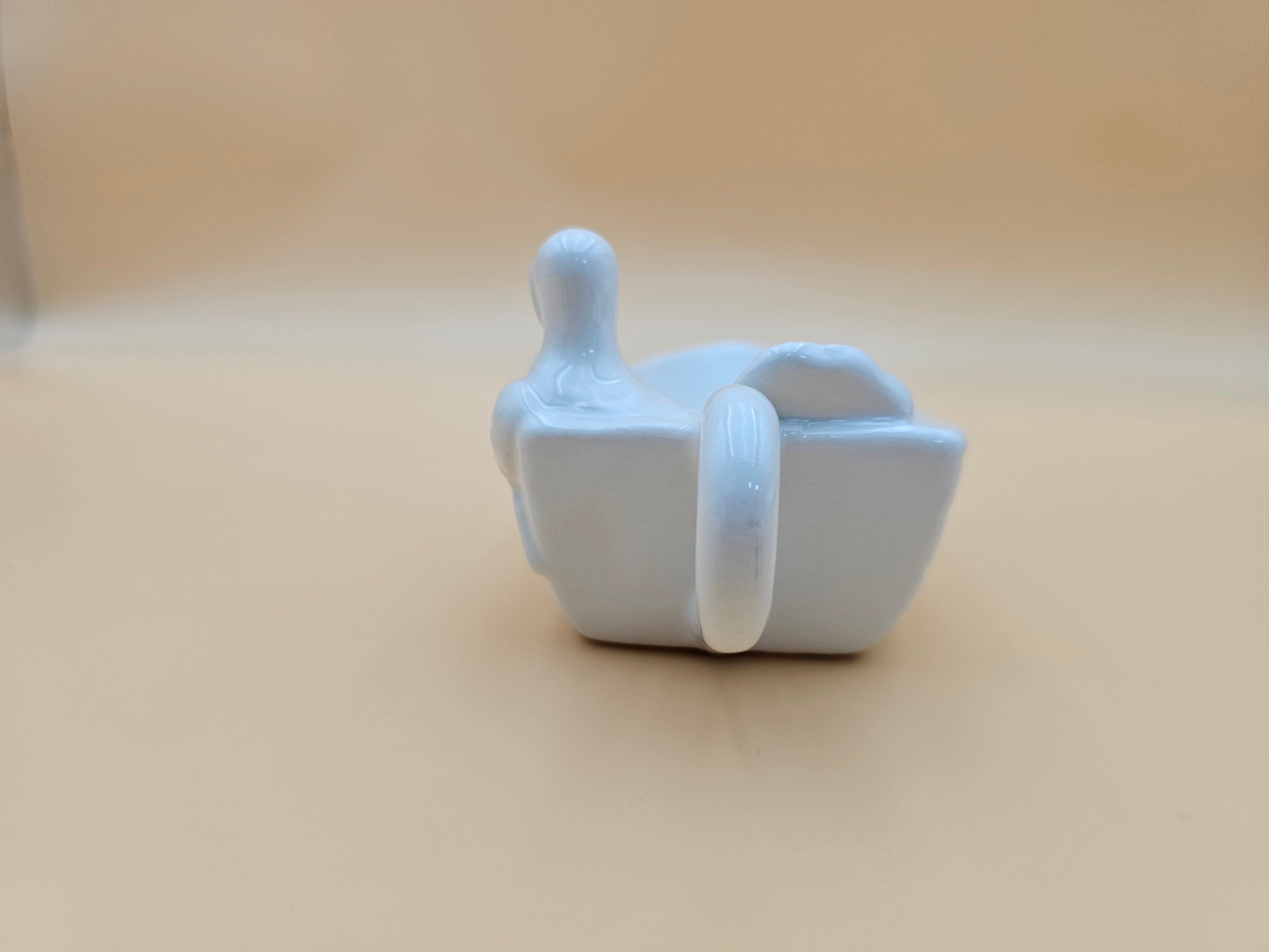 White Ceramic Lil’ Gravy Boat with Turkey Thanksgiving Table Decor