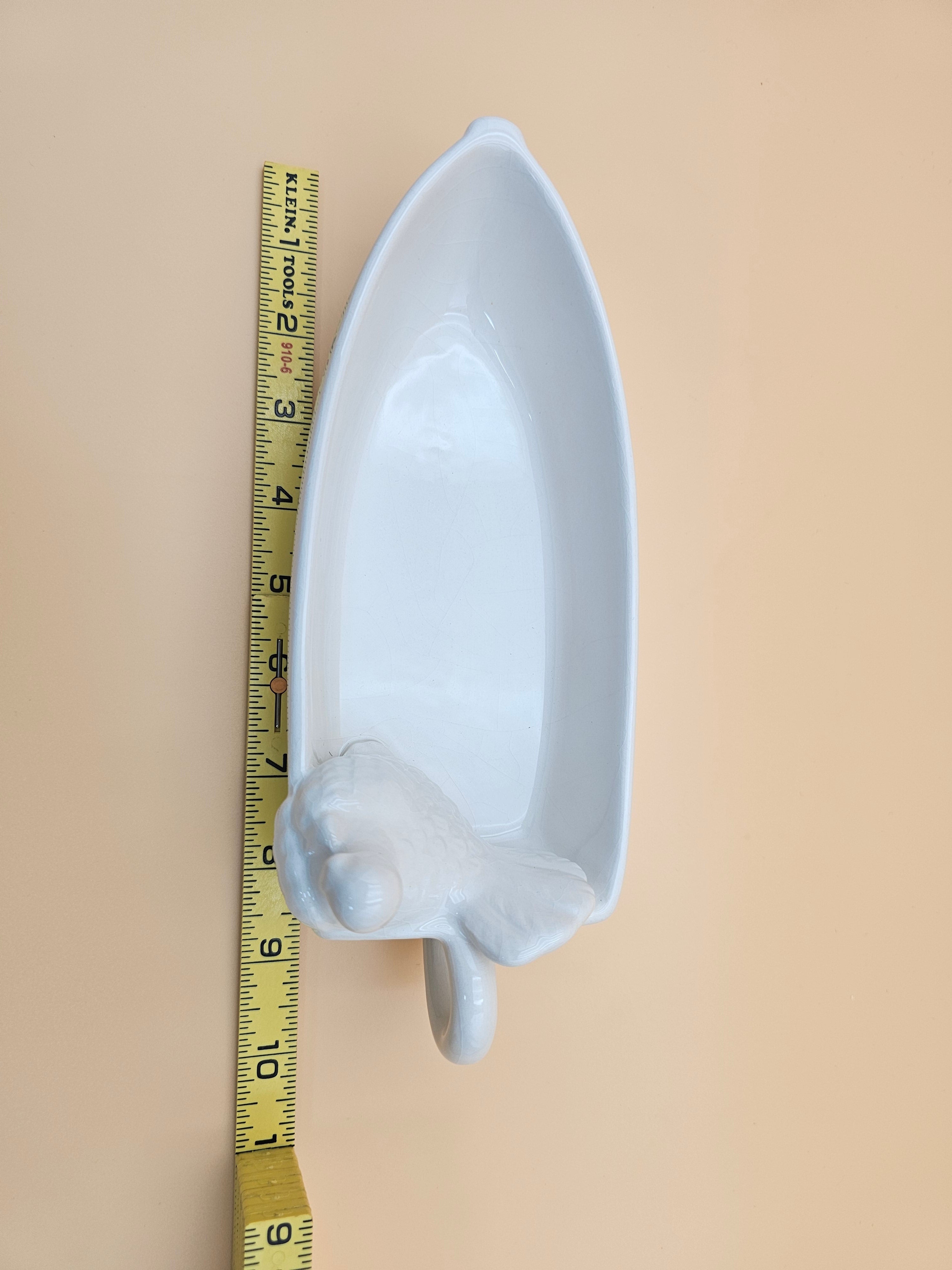 White Ceramic Lil’ Gravy Boat with Turkey Thanksgiving Table Decor