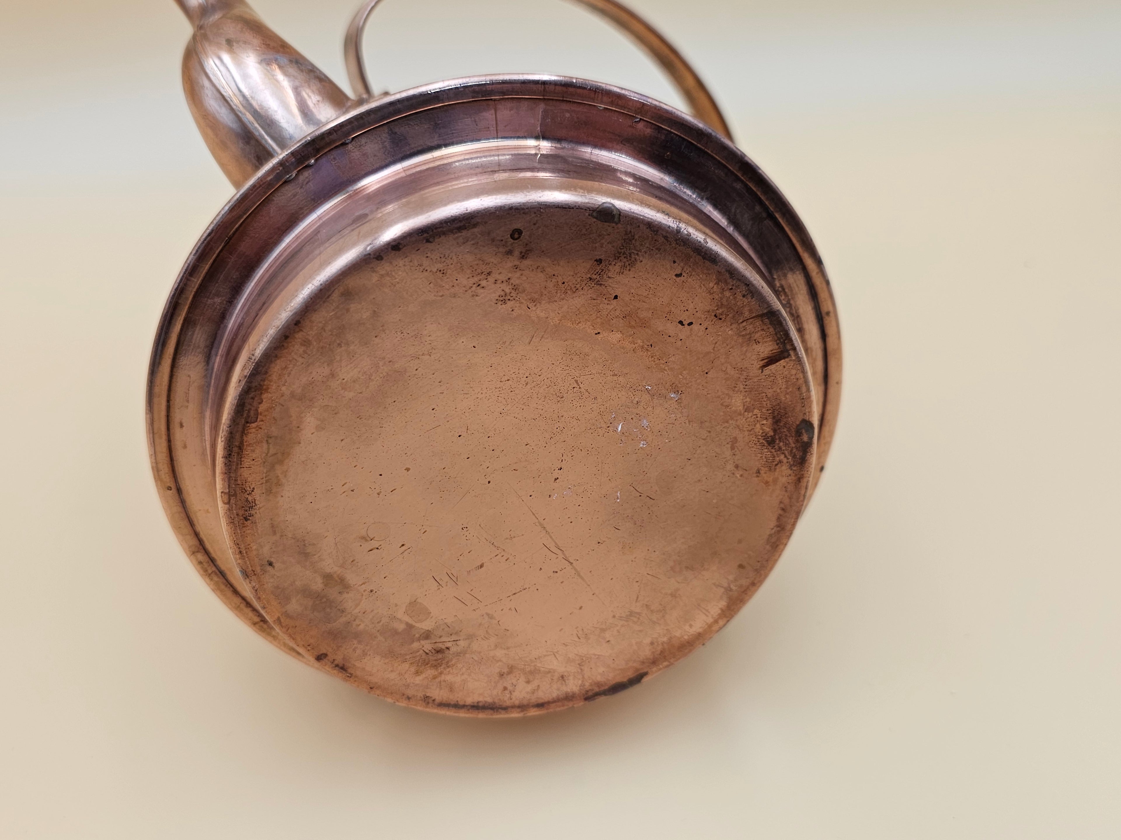 Vintage Tin-Lined Copper Tea Kettle with Swing Handle and Patina
