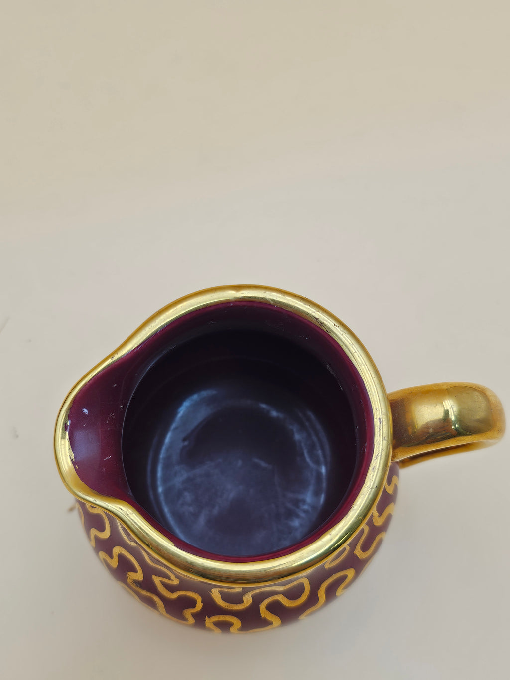 Vintage Sudlow’s Burslem England 4-Piece Burgundy & Gold Tea Set 0657 C