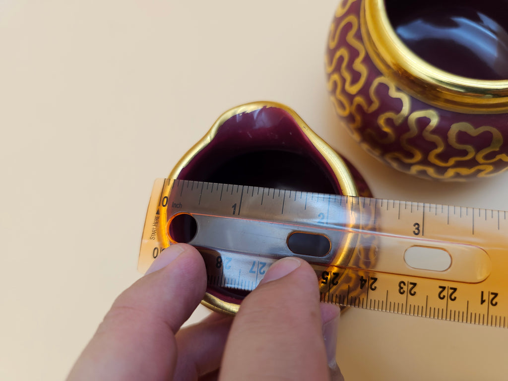 Vintage Sudlow’s Burslem England 4-Piece Burgundy & Gold Tea Set 0657 C