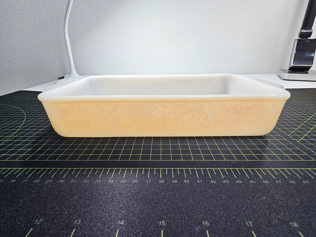 Vintage Fire-King Peach Lustre Rectangular Baking Dishes No. 409 & 410 – Set of 2