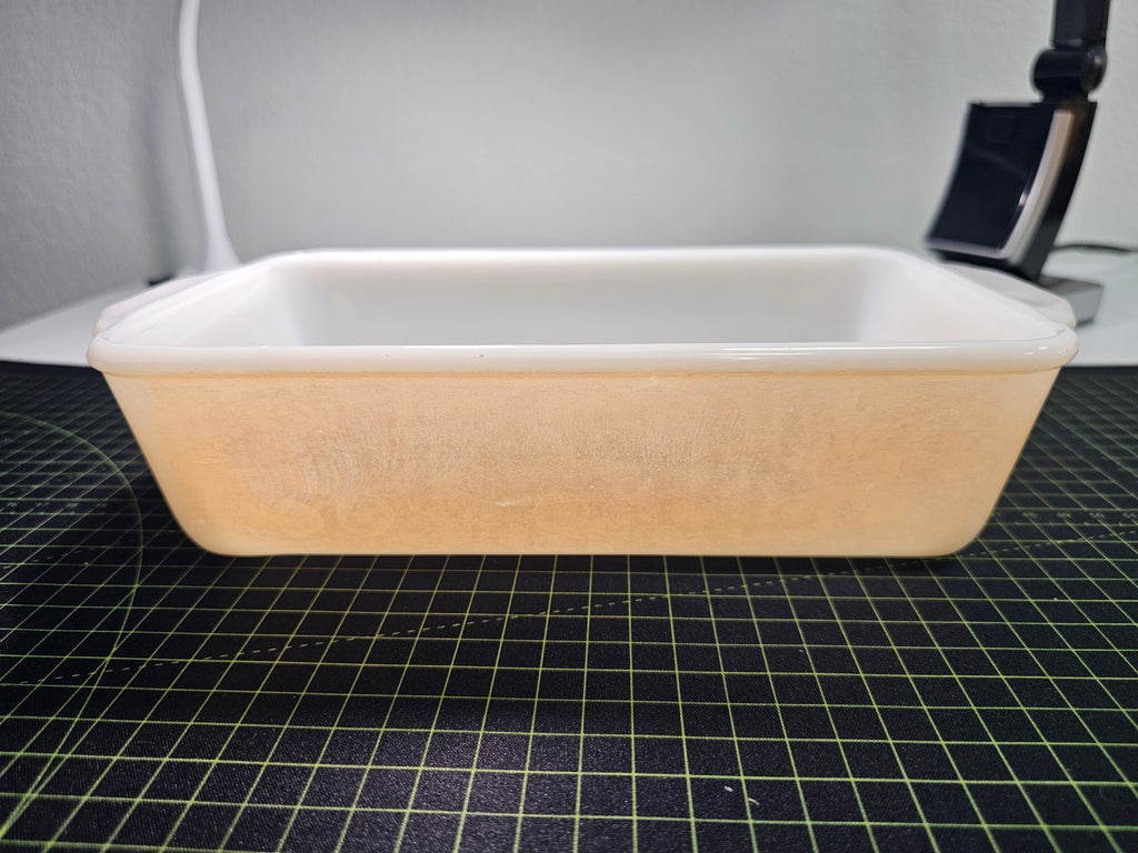Vintage Fire-King Peach Lustre Rectangular Baking Dishes No. 409 & 410 – Set of 2