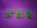 1930s Federal Glass Green UV-Reactive Optic Sherbet Dishes – Set of 6