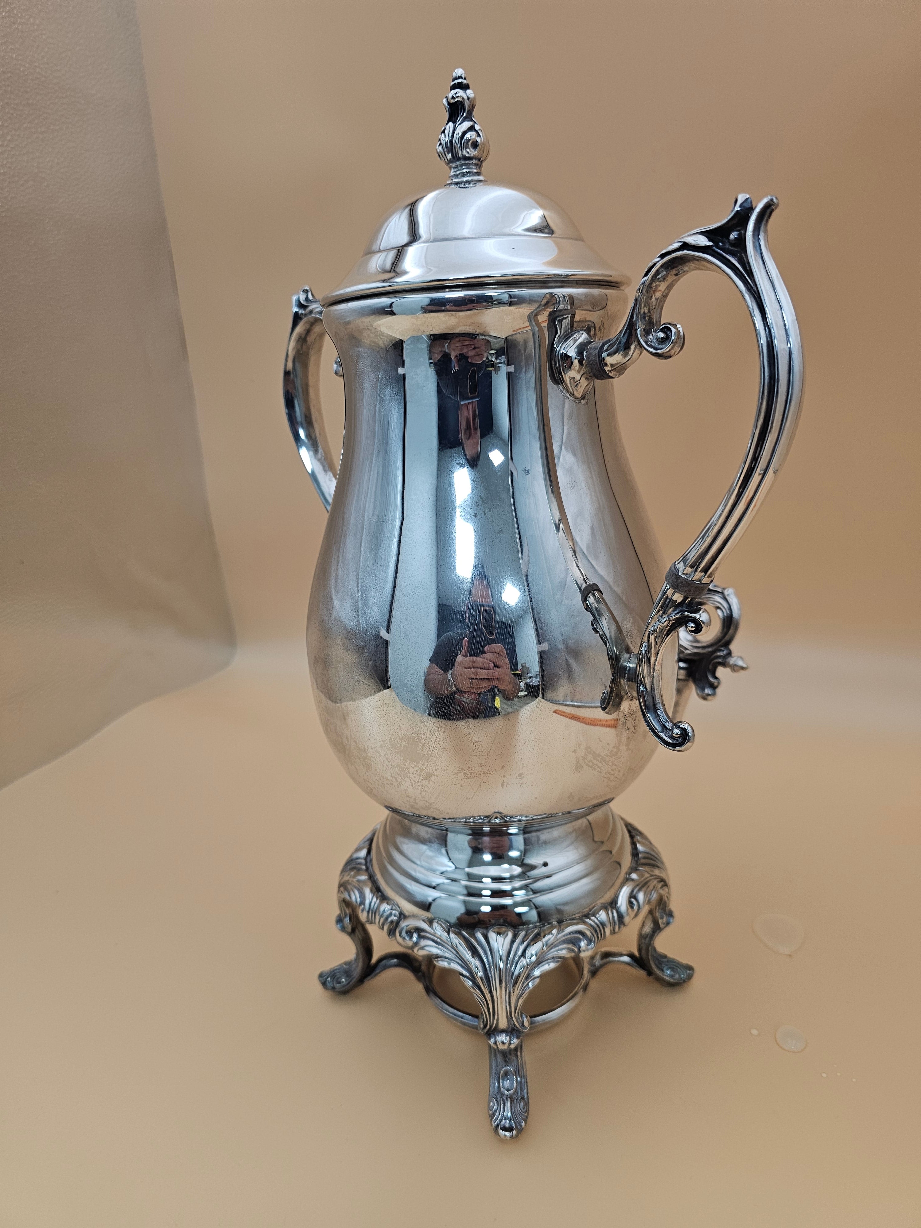Vintage F.B. Rogers Silverplate Coffee Urn with Spigot – Missing Burner
