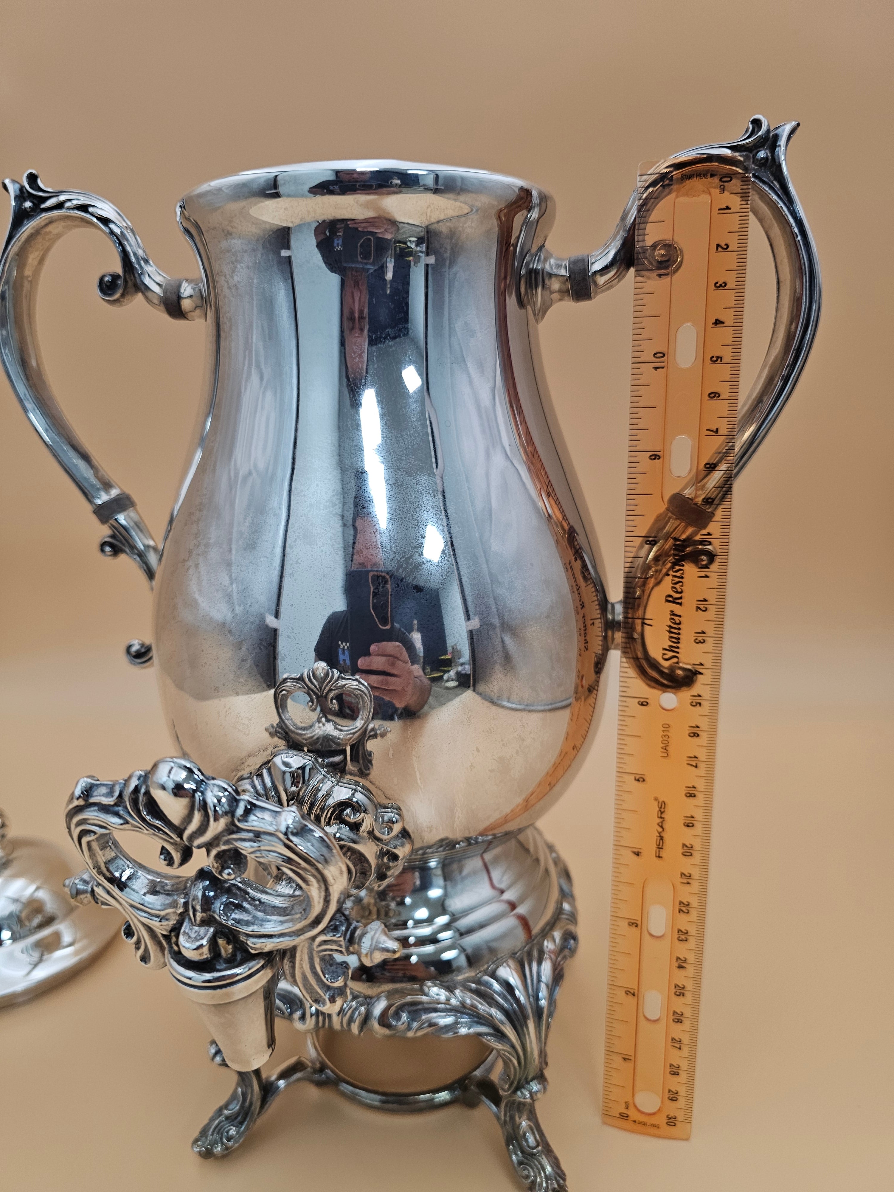 Vintage F.B. Rogers Silverplate Coffee Urn with Spigot – Missing Burner