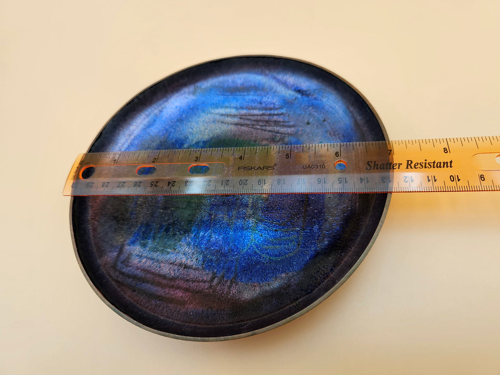 Vintage Bjørnstad Norway Blue Enamel on Copper Bowl – 7 Inch Mid-Century Modern Dish