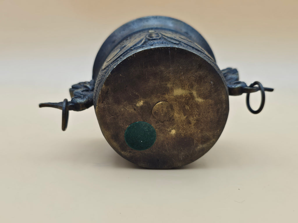 Ornate Indian-Style Brass Mortar and Pestle with Ganesha Motif