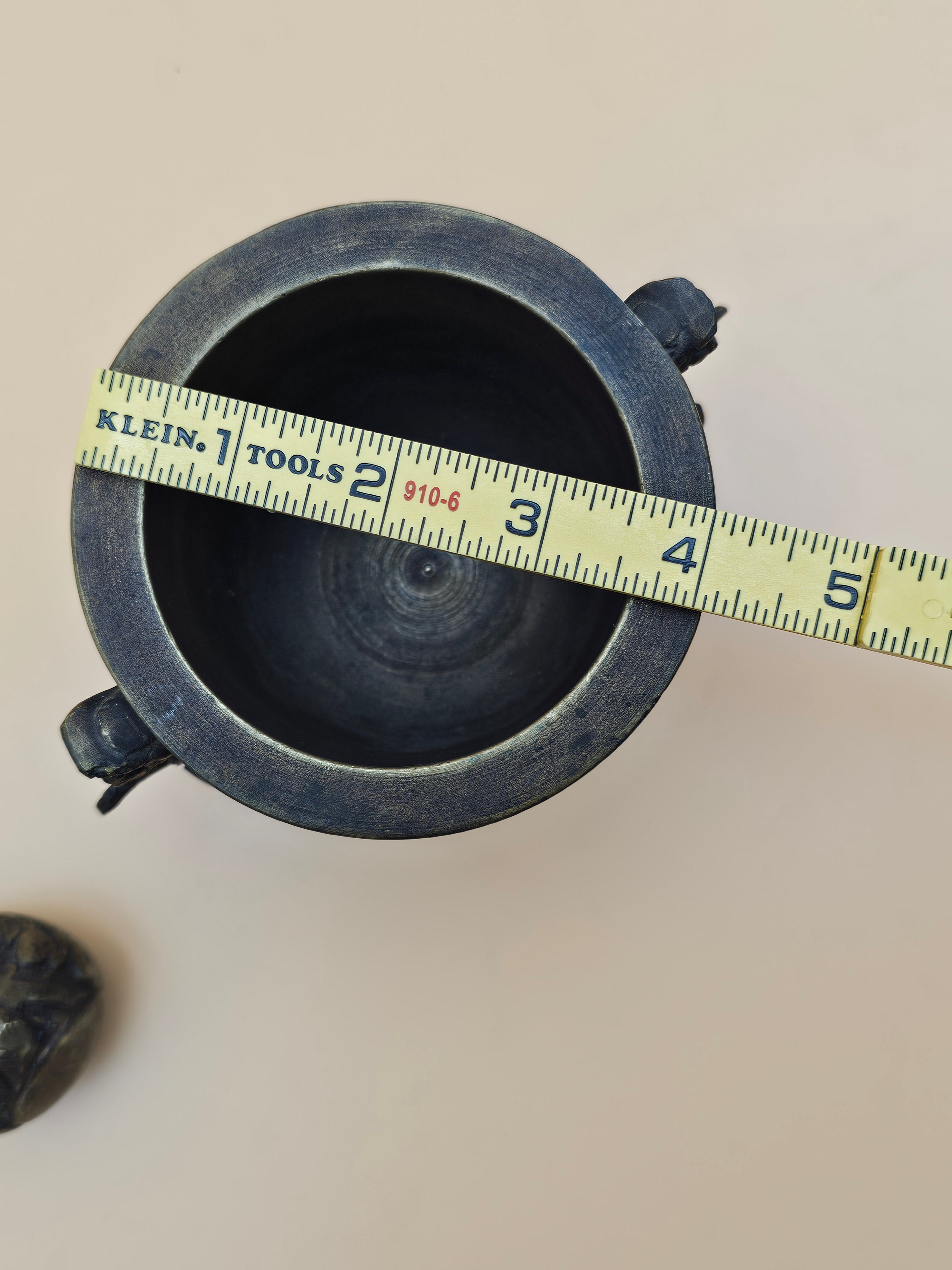 Ornate Indian-Style Brass Mortar and Pestle with Ganesha Motif