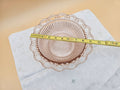 Vintage Pink Pressed Glass Serving Bowl with Pierced Scalloped Rim