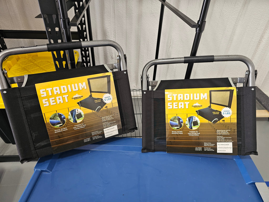Cascade Mountain Tech Folding Stadium Seats with Back Support – Set of 2