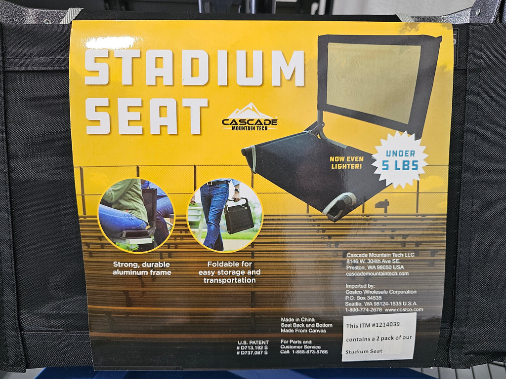 Cascade Mountain Tech Folding Stadium Seats with Back Support – Set of 2