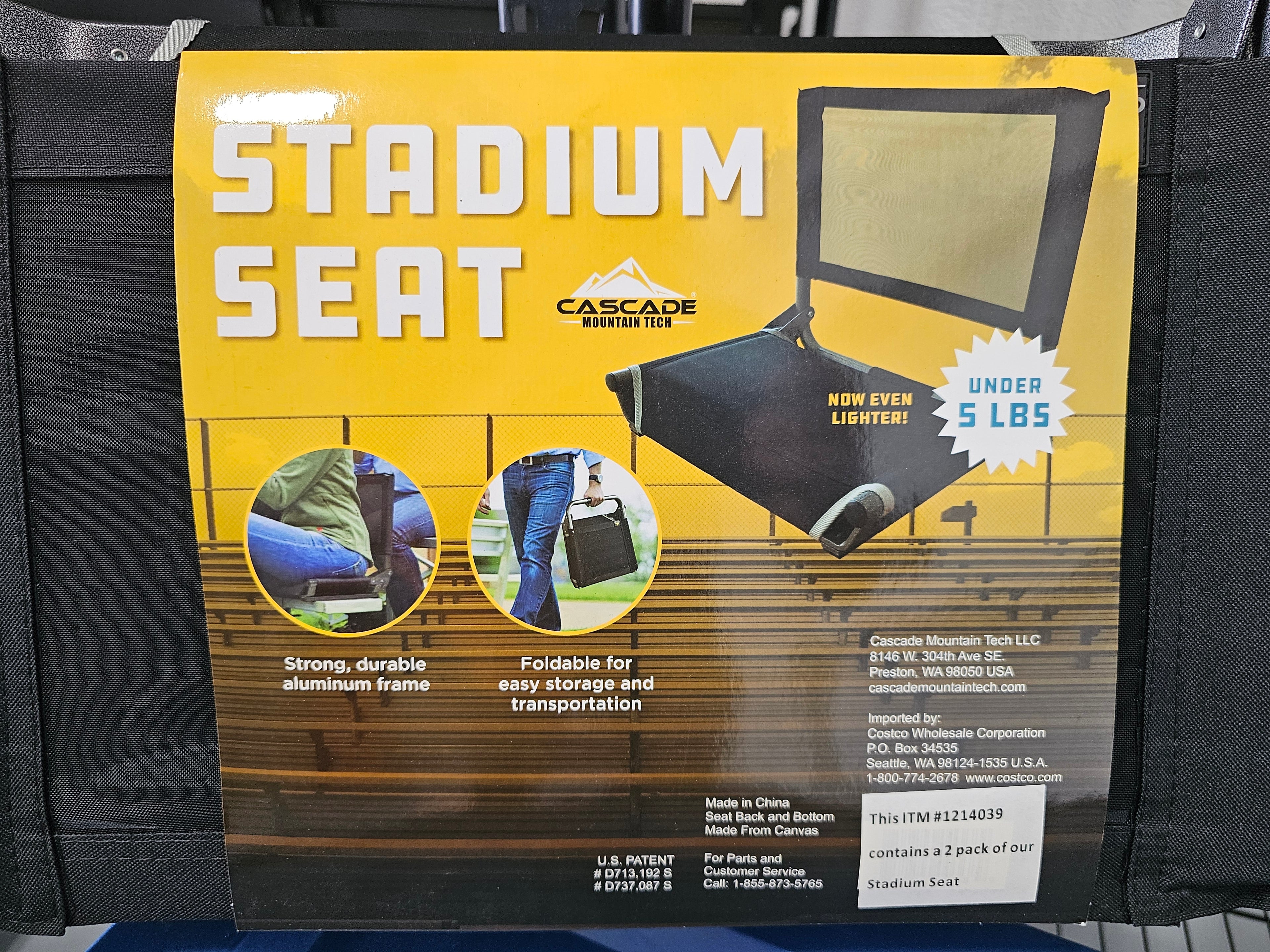 Cascade Mountain Tech Folding Stadium Seats with Back Support – Set of 2