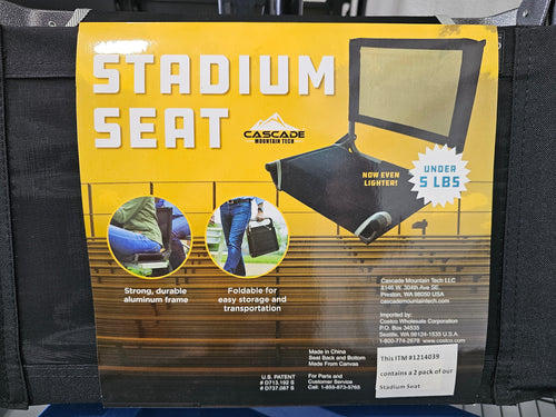 Cascade Mountain Tech Folding Stadium Seats with Back Support – Set of 2