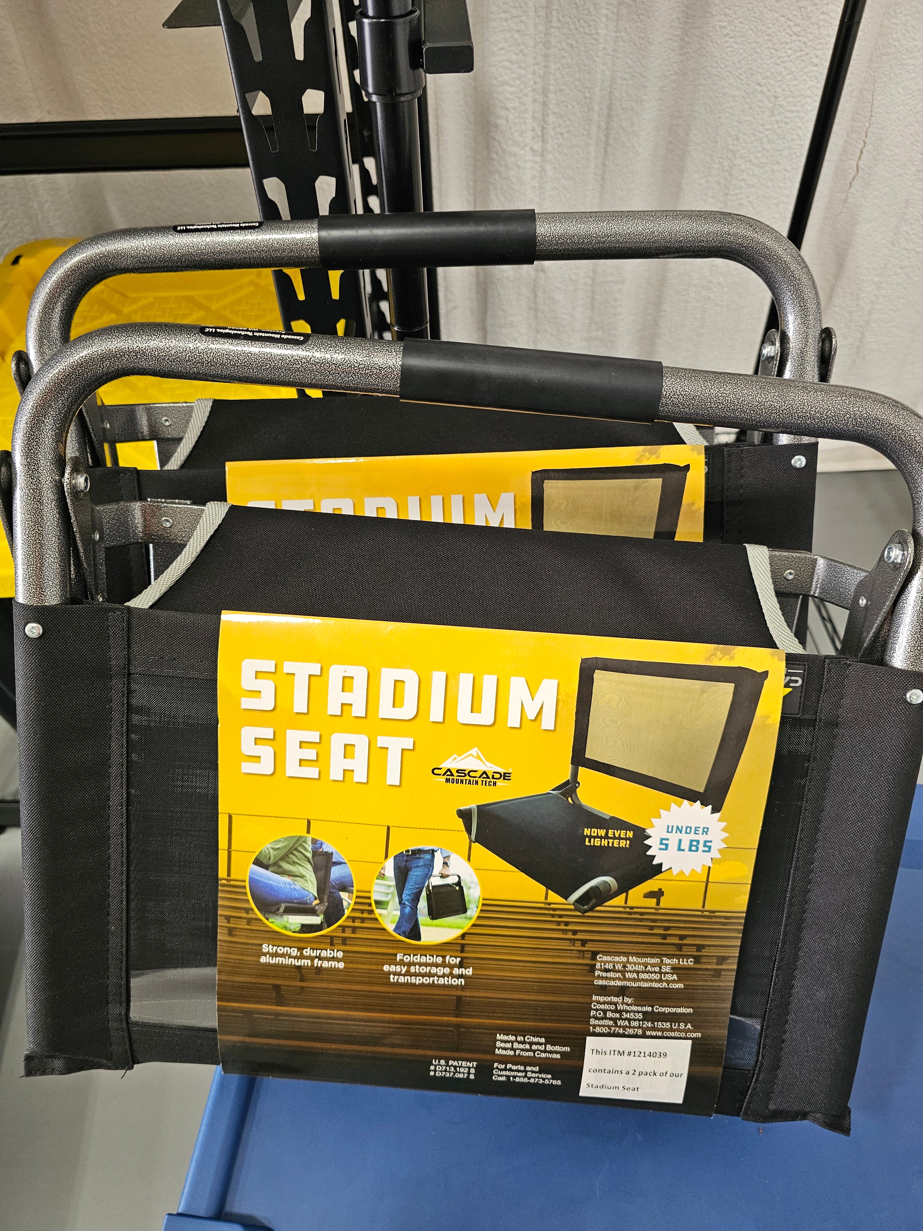 Cascade Mountain Tech Folding Stadium Seats with Back Support – Set of 2