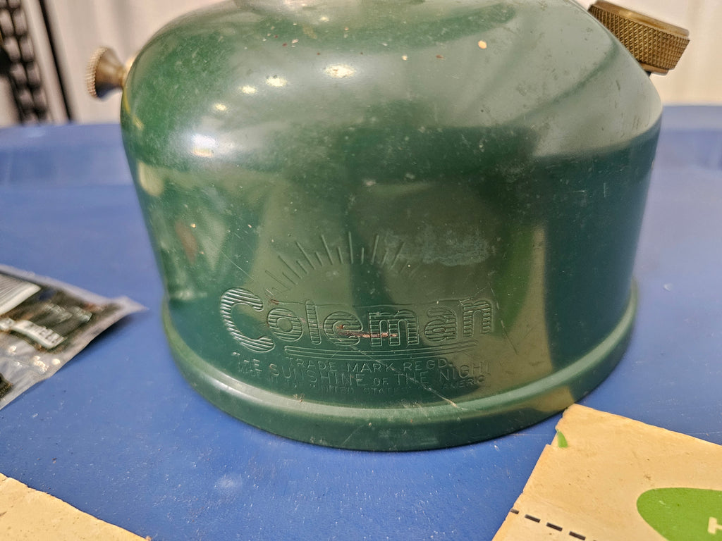 Vintage 1963 Coleman 220E Double-Mantle Green Lantern with Box & Paperwork
