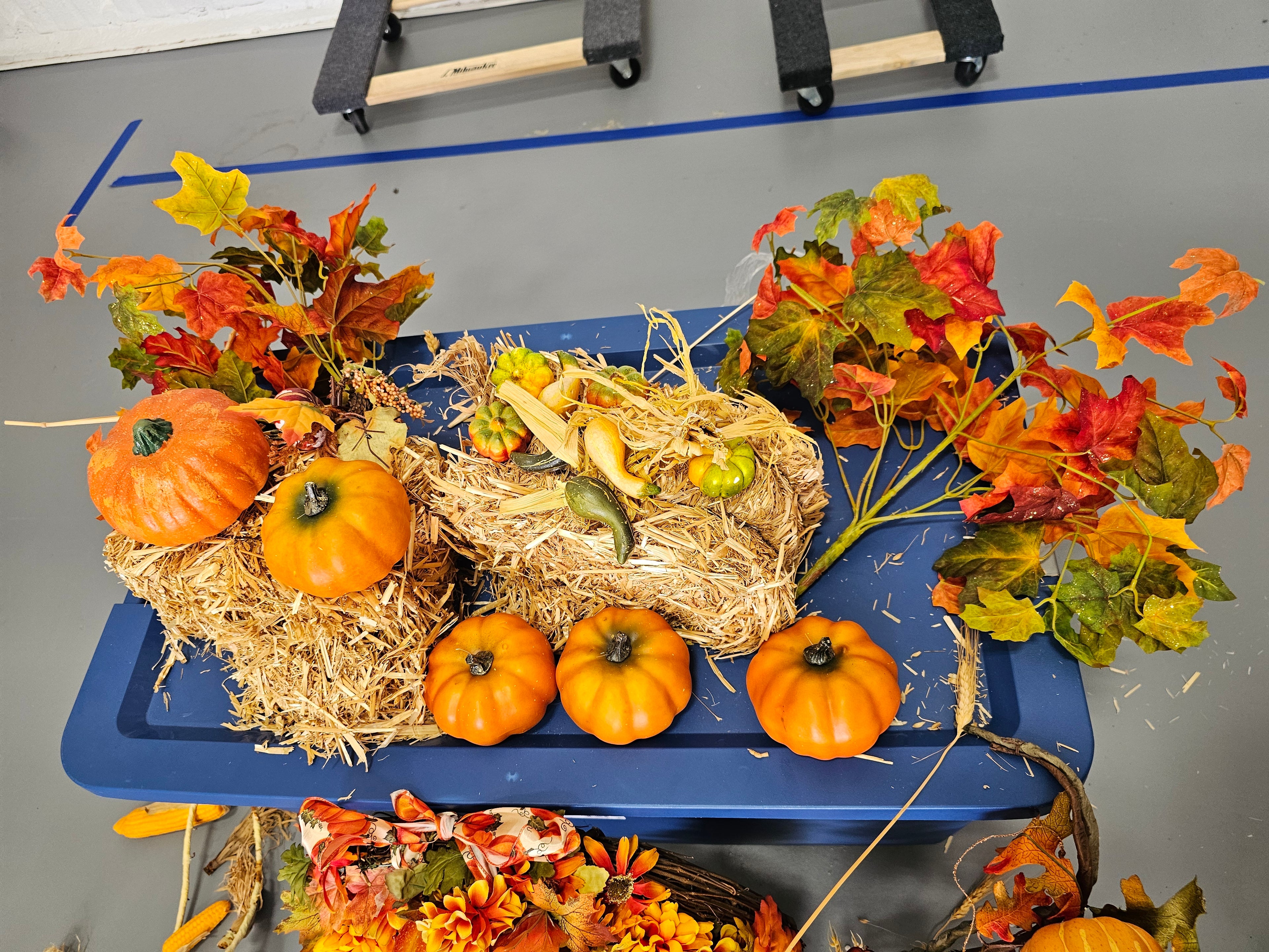 Large Assorted Fall Thanksgiving Décor Lot with Wreaths, Pumpkins & Garlands