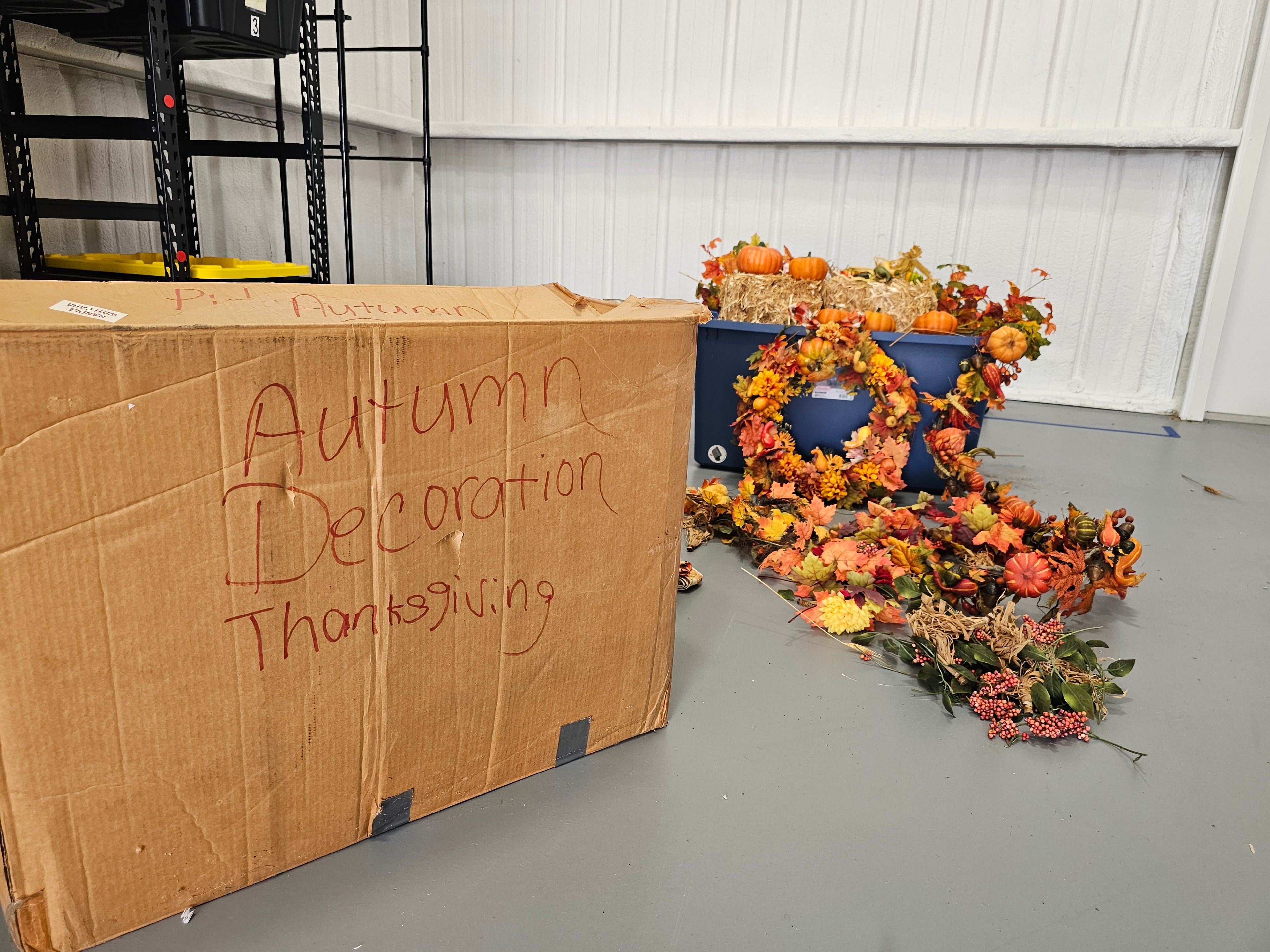Large Assorted Fall Thanksgiving Décor Lot with Wreaths, Pumpkins & Garlands