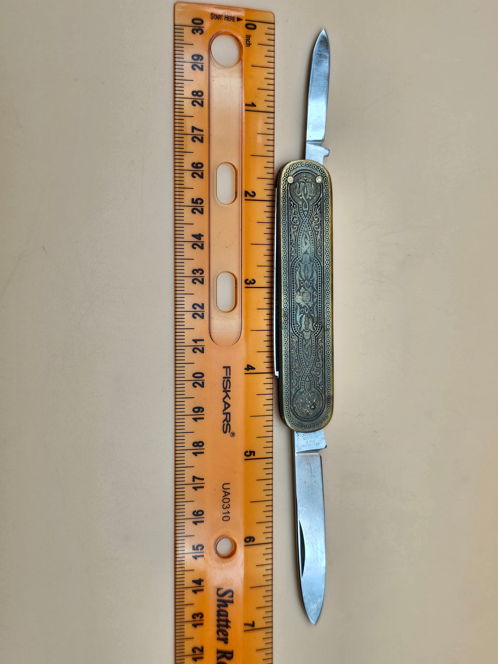 Vintage Aug. Müller Söhne Solingen Germany Gentleman Pocket Knife 3-Tool Engraved Handle Rostfrei Inox