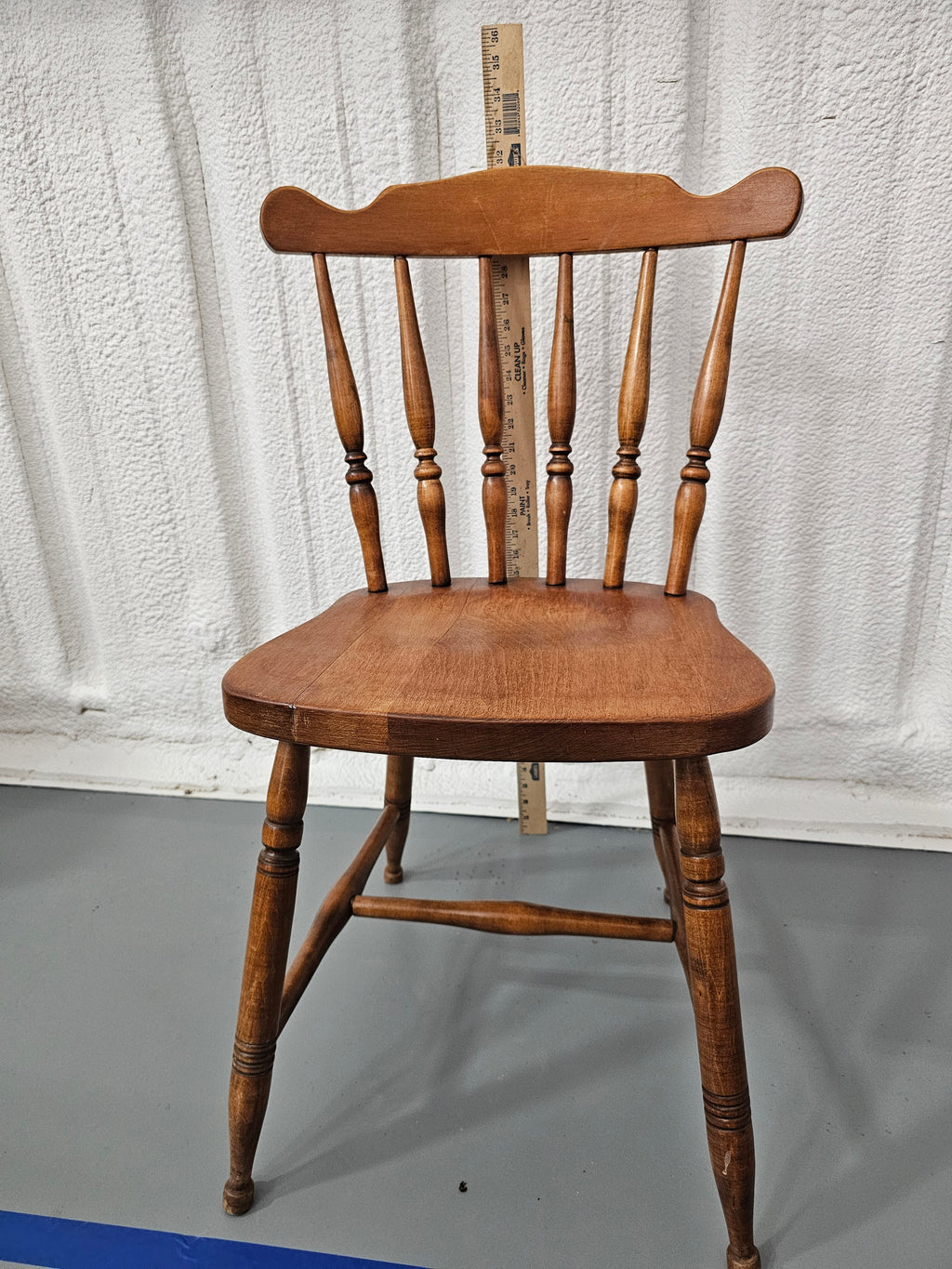 Vintage Sprague & Carleton Solid Maple Spindle-Back Side Chair