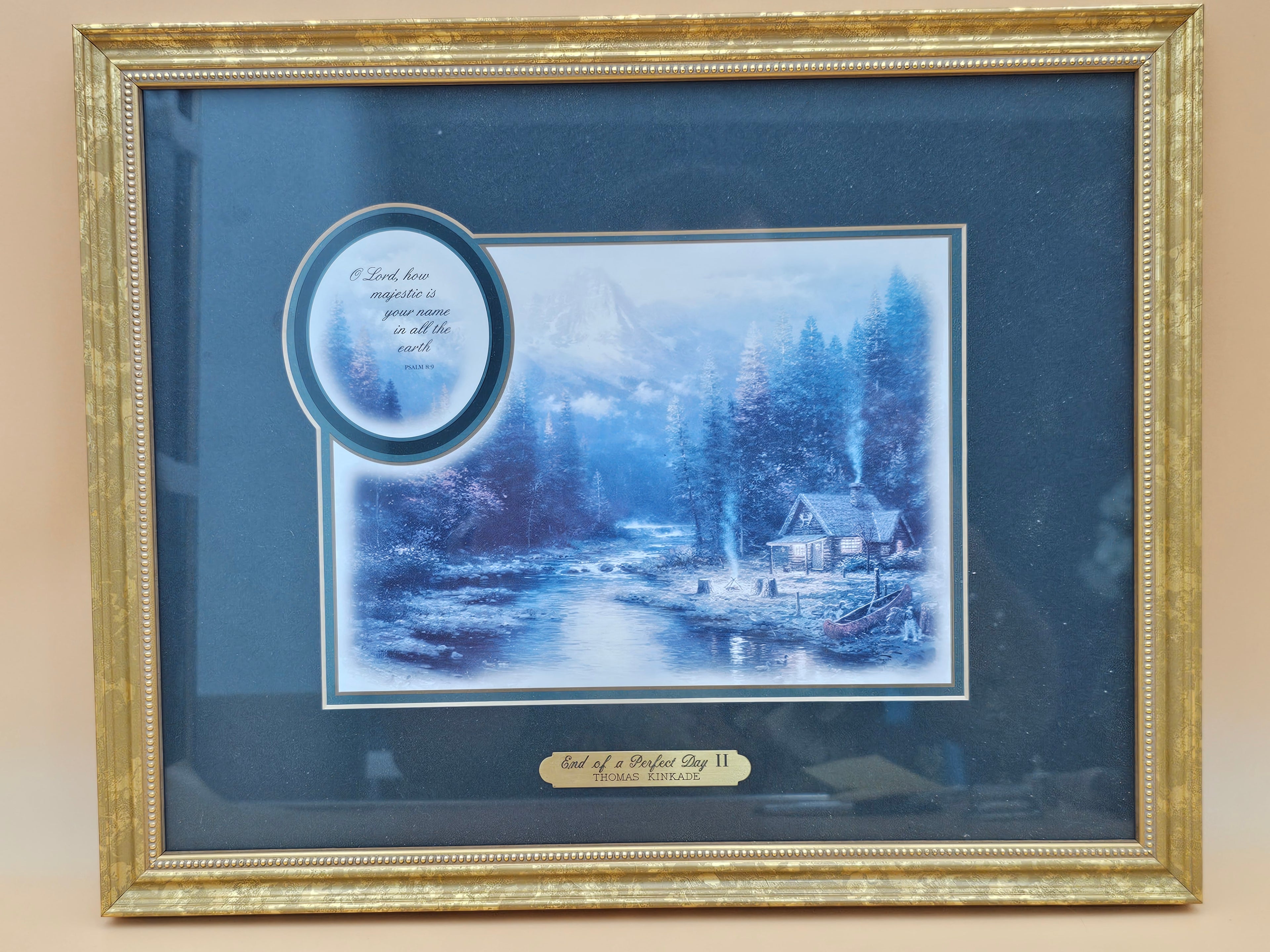 Thomas Kinkade End of a Perfect Day II Framed Accent Print with Psalm 8:9