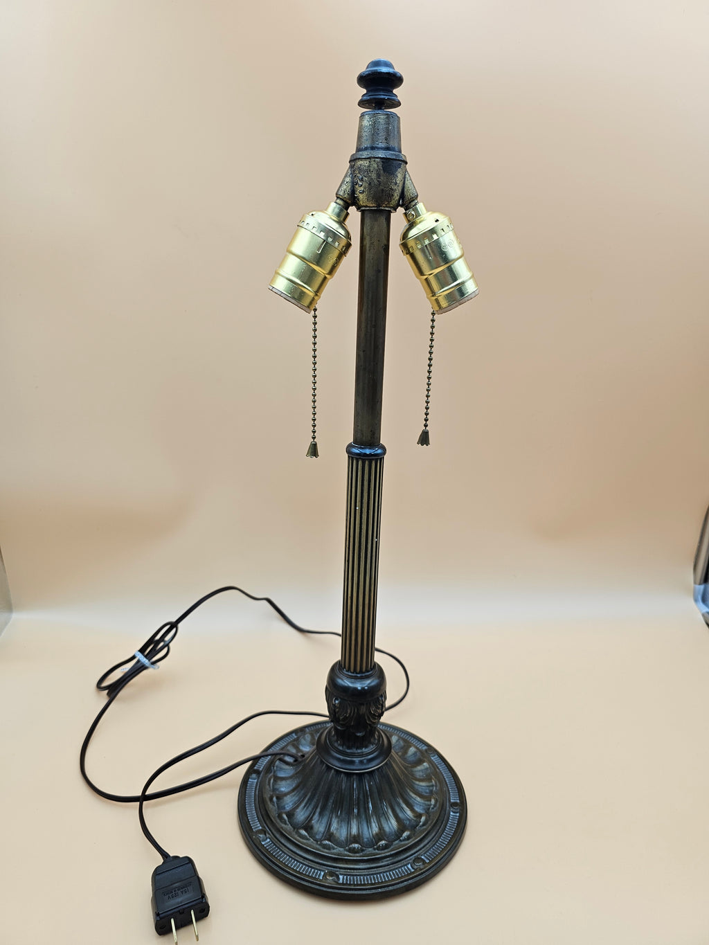 Antique Bradley & Hubbard Two-Light Slag Glass Table Lamp