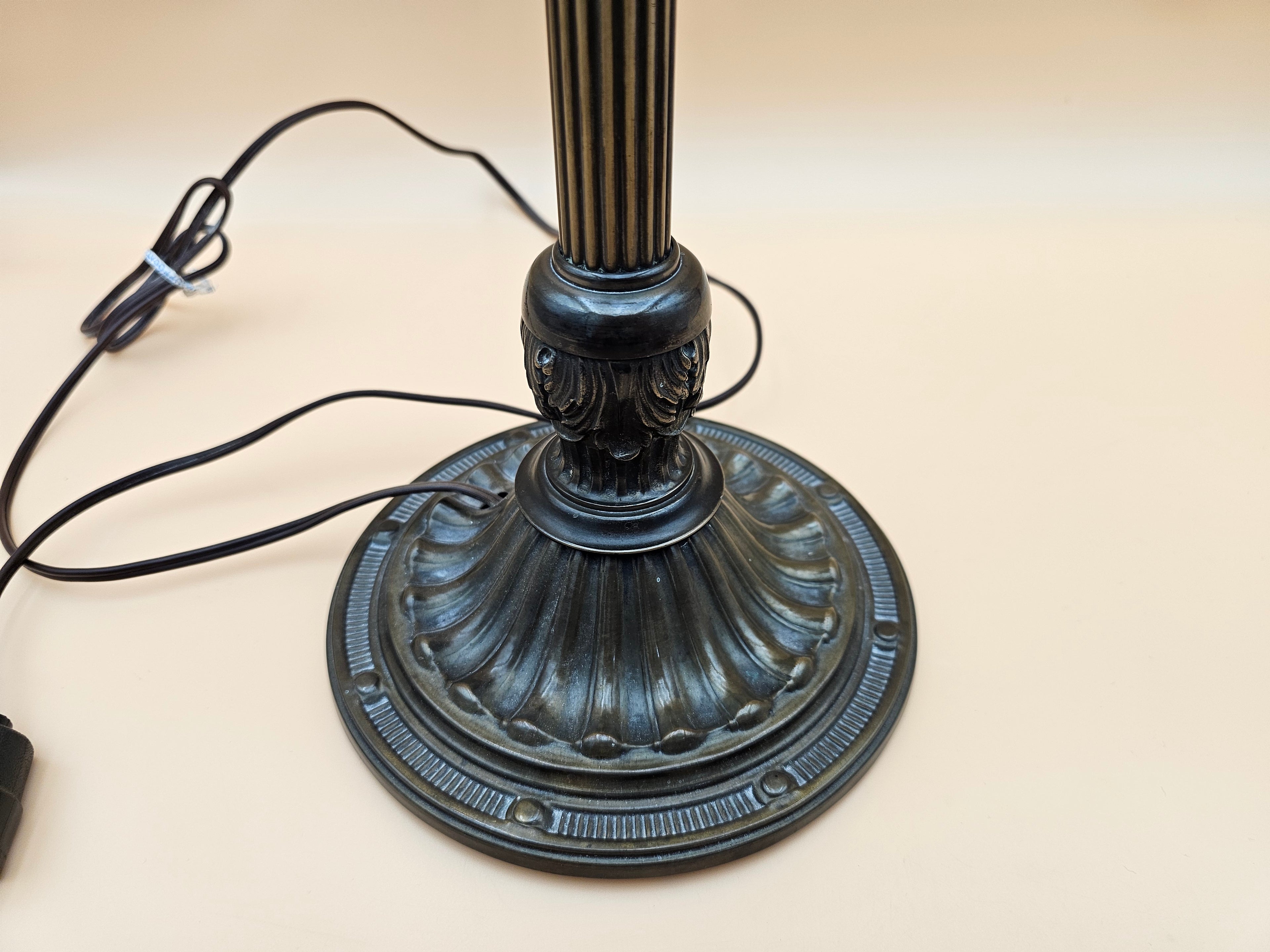 Antique Bradley & Hubbard Two-Light Slag Glass Table Lamp