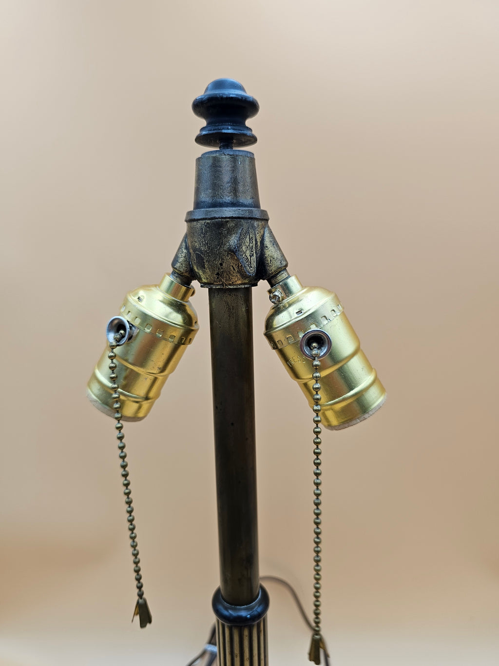 Antique Bradley & Hubbard Two-Light Slag Glass Table Lamp