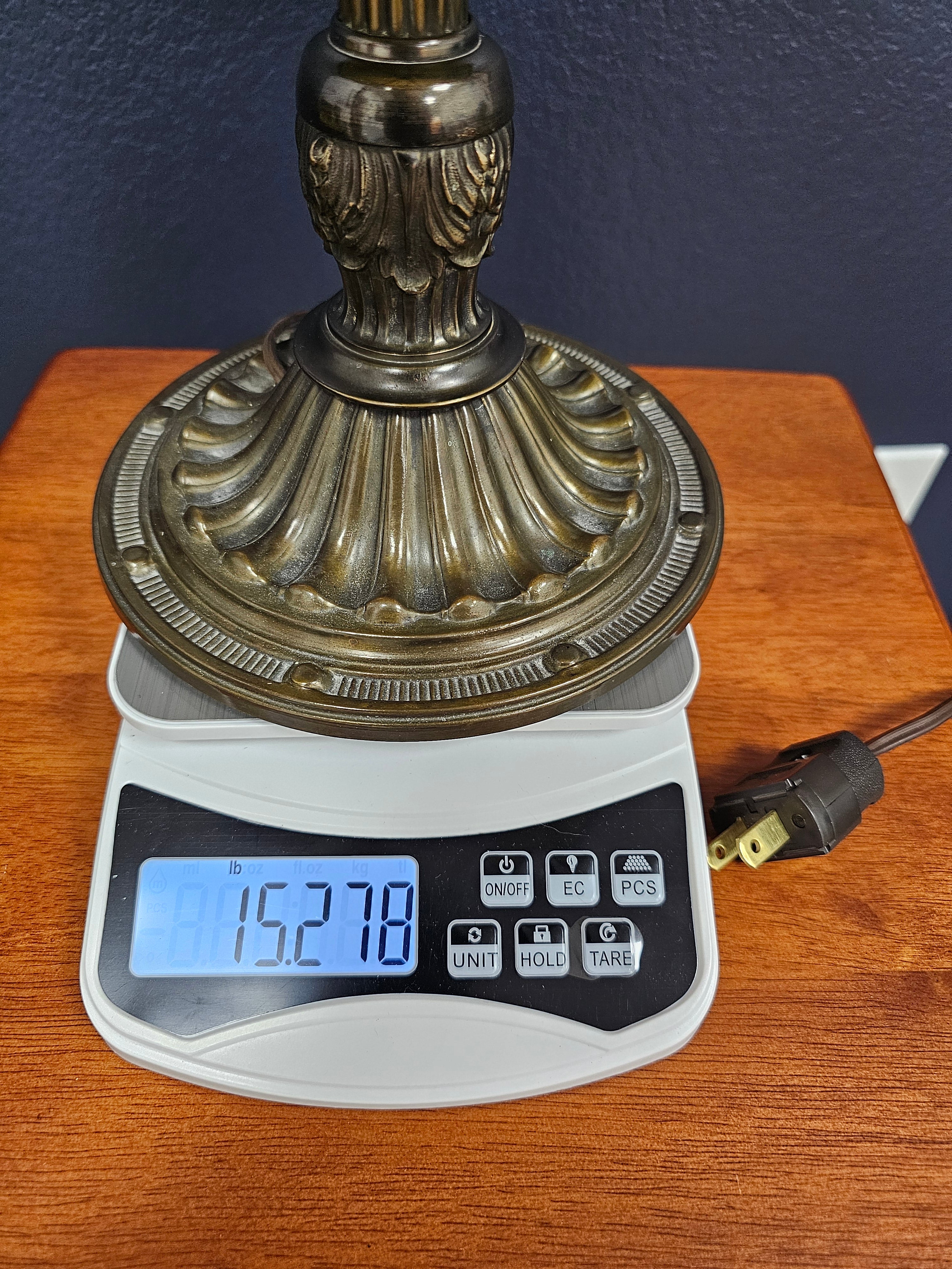 Antique Bradley & Hubbard Two-Light Slag Glass Table Lamp