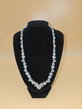 HMI 925 Sterling Silver Clear Stone Floral Statement Necklace