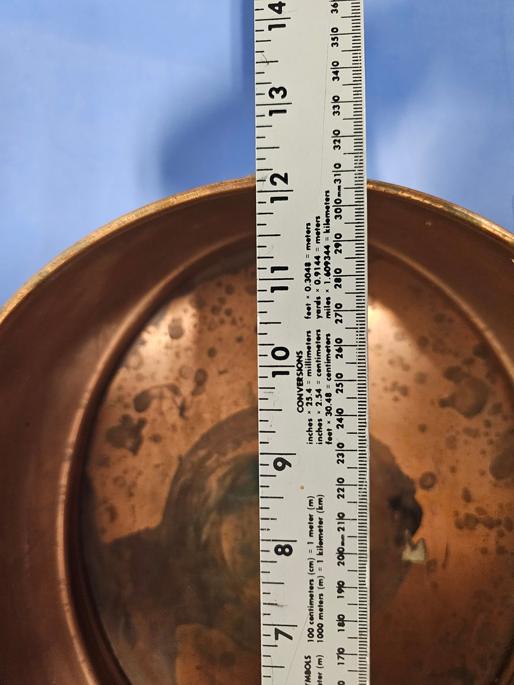 Vintage English Oval Copper Cachepot with Brass Lion Head Ring Handles