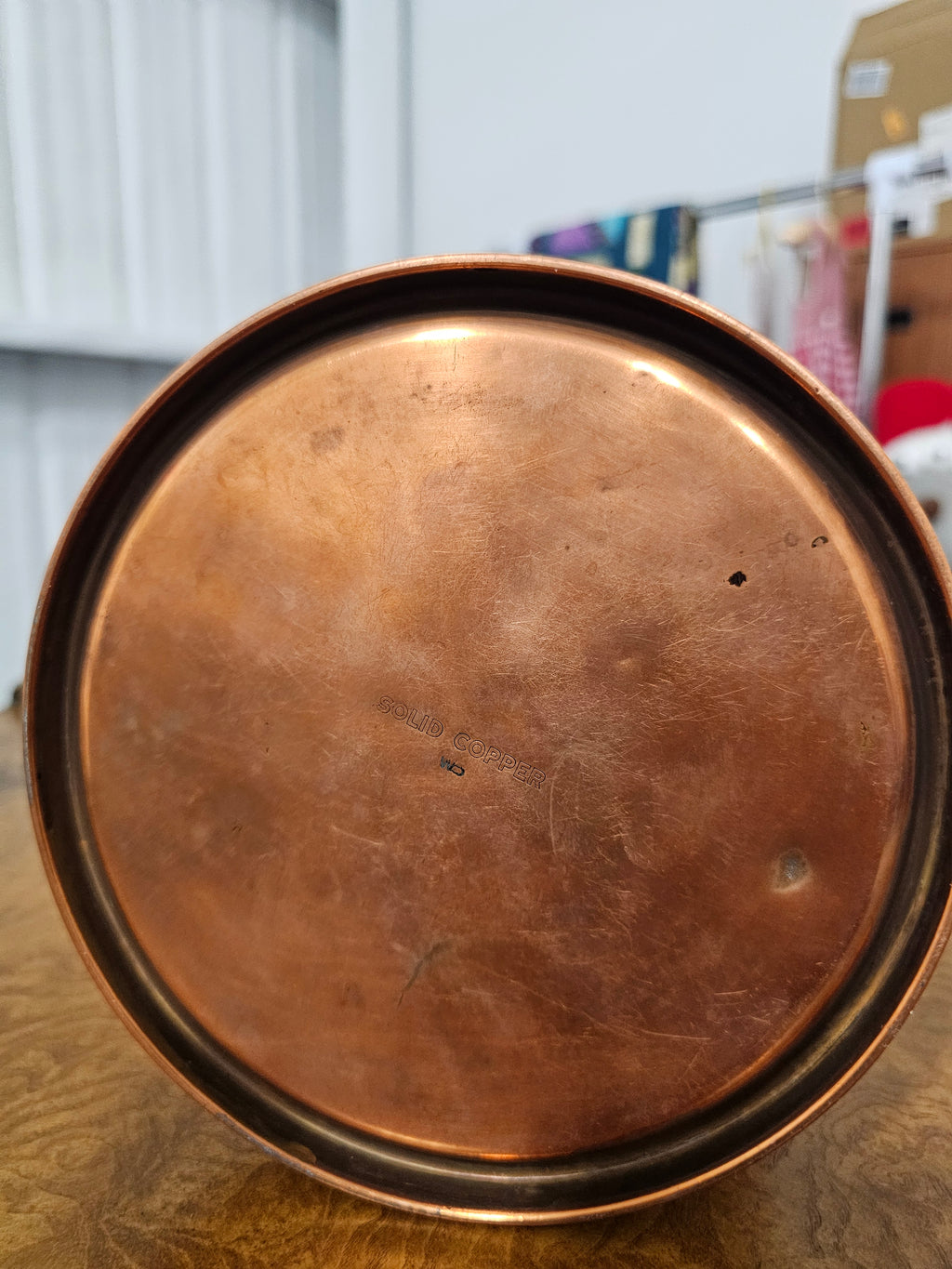 Vintage West Bend Solid Copper Singing Tea Kettle with Black Handle