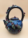 Decorative Ceramic Grapevine Teapot with Applied Grapes & Leaves