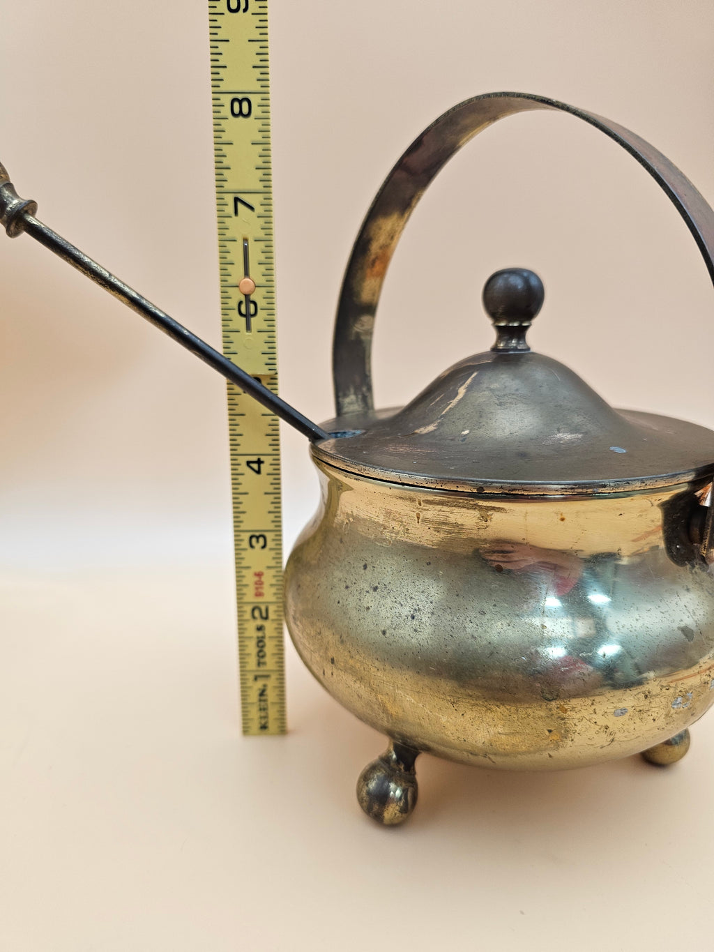 Vintage Brass Fireplace Fire Starter Smudge Pot with Pumice Wand