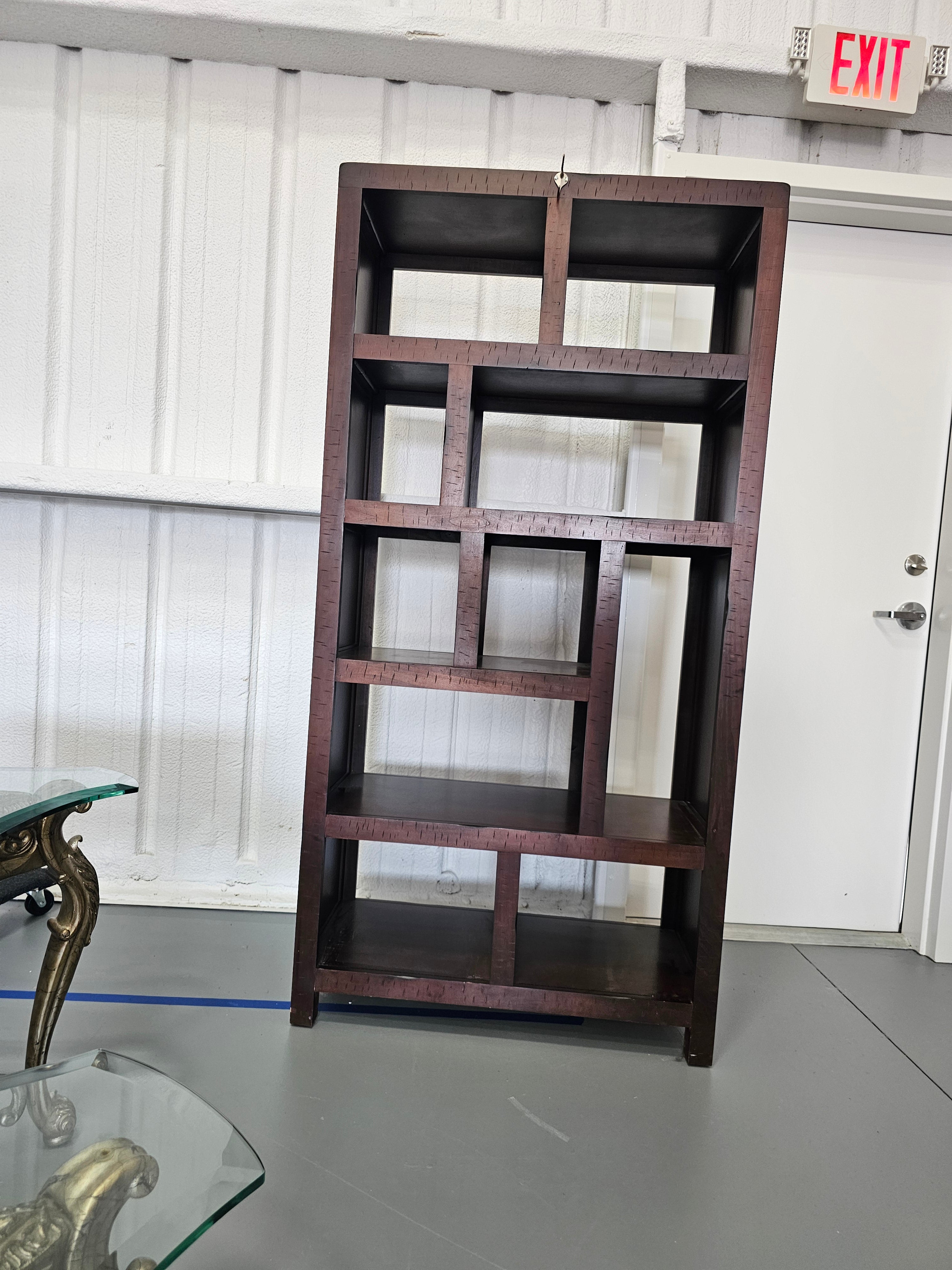 Whalen Furniture Geometric Open-Back Bookcase Room Divider – 72" Tall