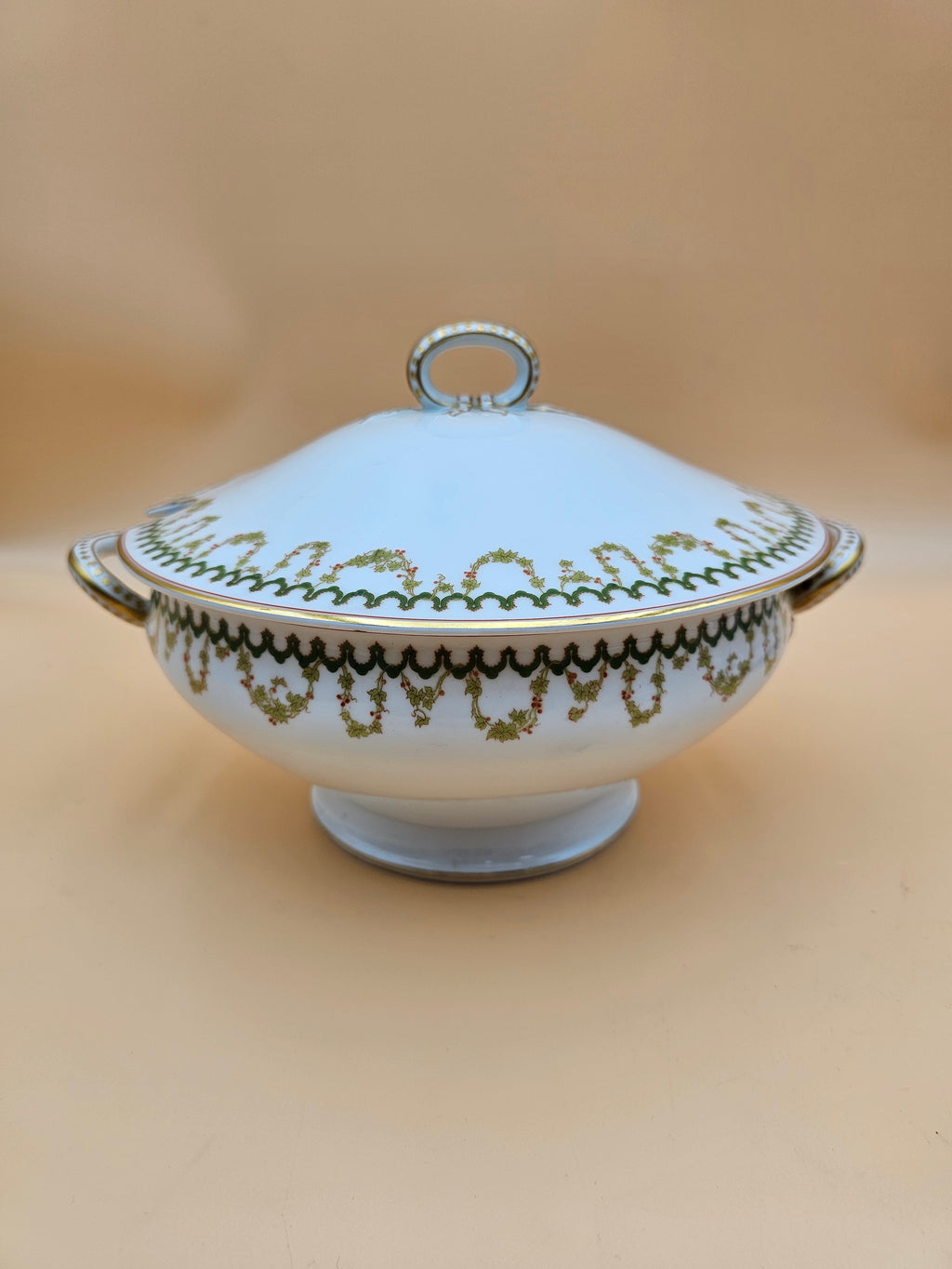 Haviland Limoges Schleiger 290 Covered Soup Tureen – Green Garland & Gold