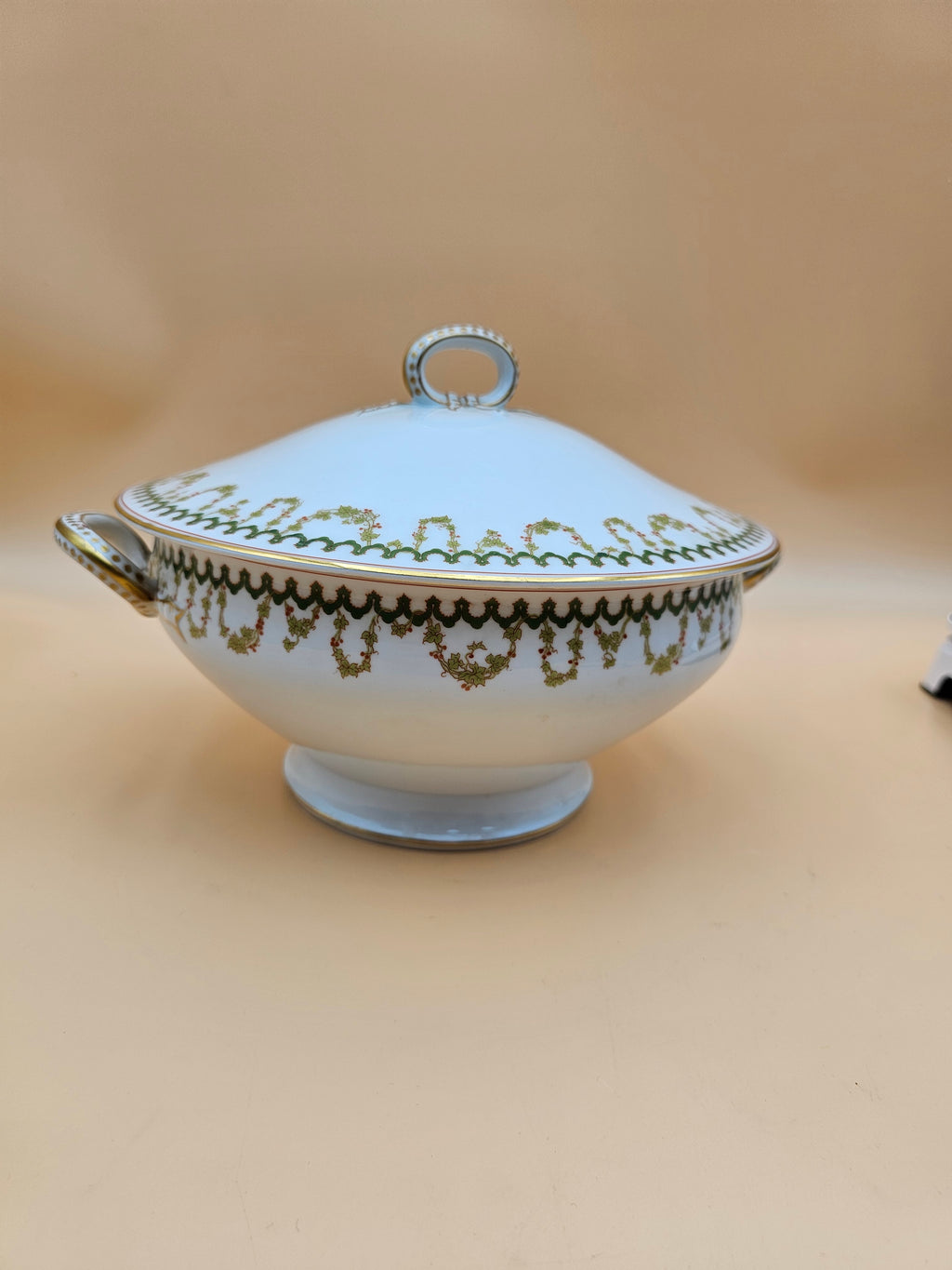 Haviland Limoges Schleiger 290 Covered Soup Tureen – Green Garland & Gold