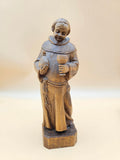Vintage Oberammergau Hand-Carved Wood Monk Cellarer Figurine Germany 11"