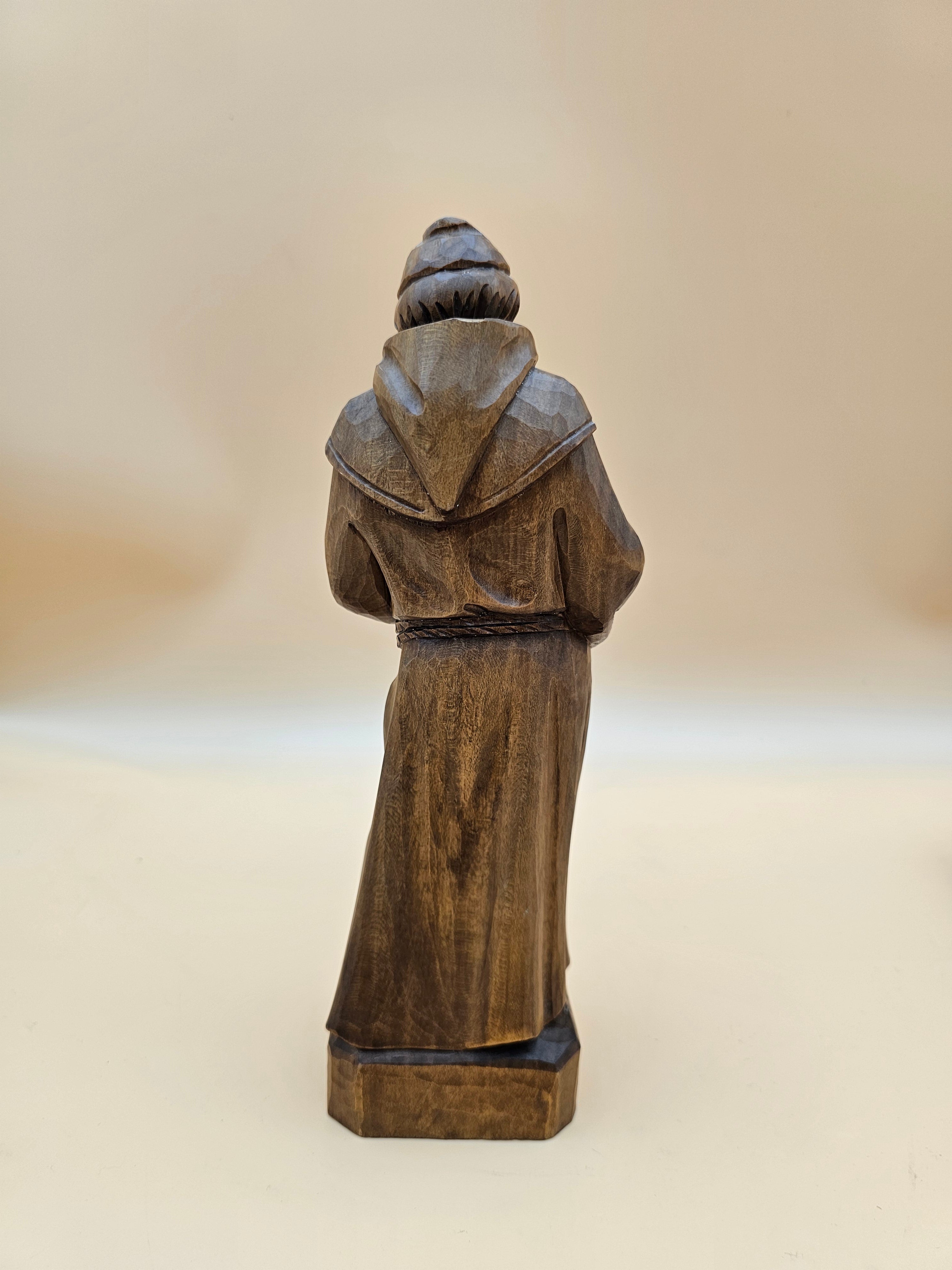 Vintage Oberammergau Hand-Carved Wood Monk Cellarer Figurine Germany 11"