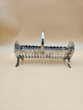 Vintage Silver-Plated Pierced Cracker Basket with Shell Ends & Handle