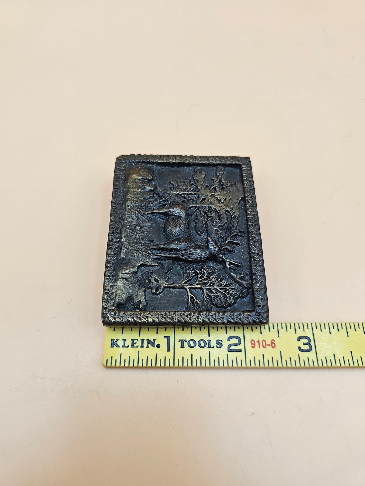 Vintage 1975 A. Dezy Denver Elk Forest Belt Buckle Western Wildlife