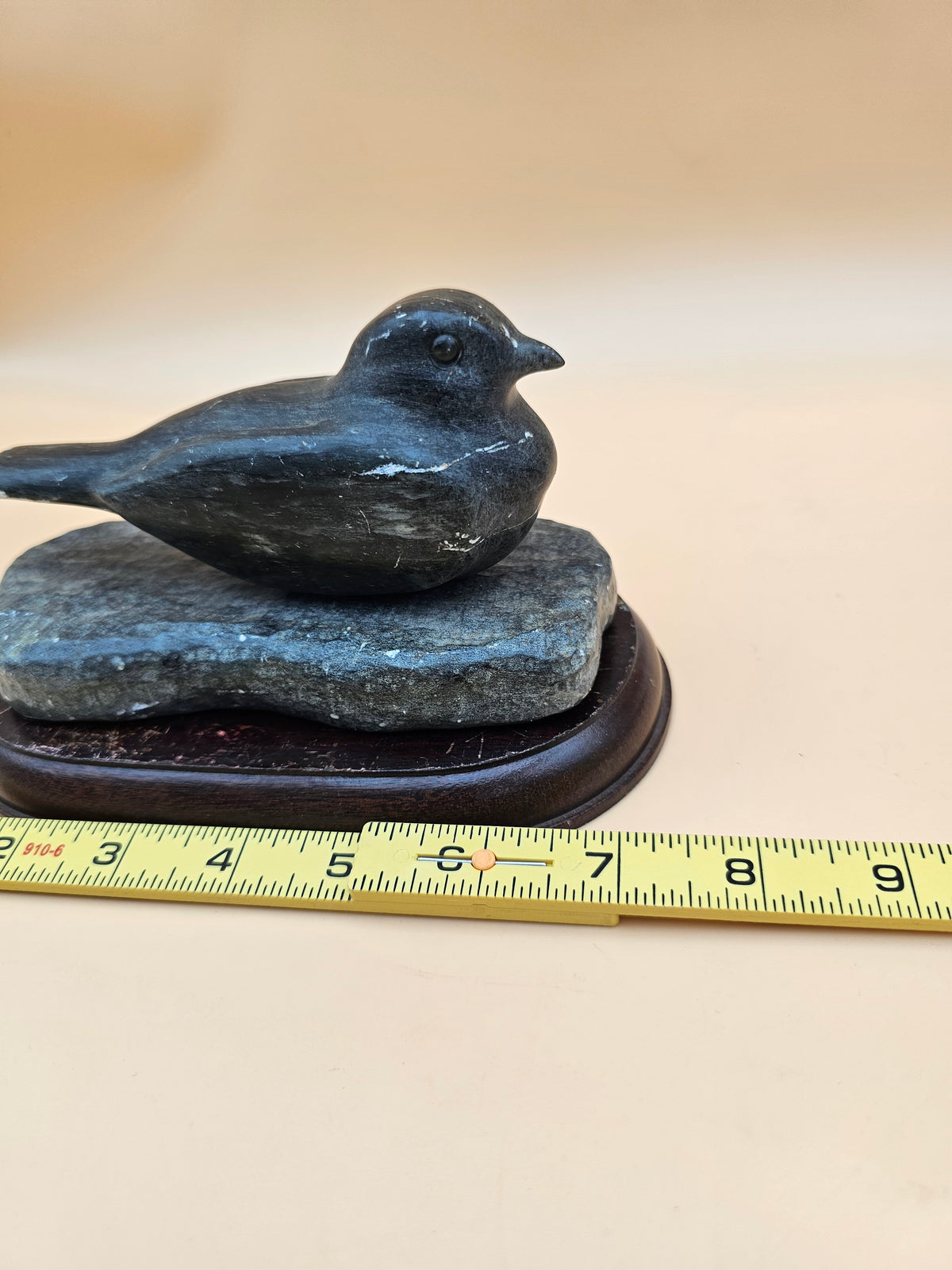 Vintage Labbe Carved Soapstone Whip-Poor-Will Bird Sculpture Calgary Canada