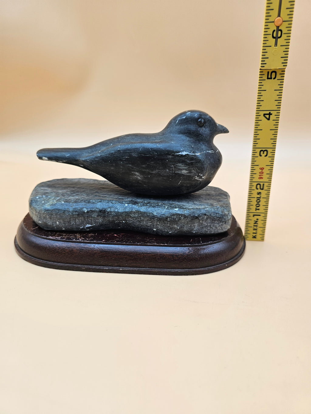 Vintage Labbe Carved Soapstone Whip-Poor-Will Bird Sculpture Calgary Canada