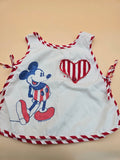 Vintage Walt Disney Productions Mickey Mouse Child Apron PAT. PEND. Heart Flap