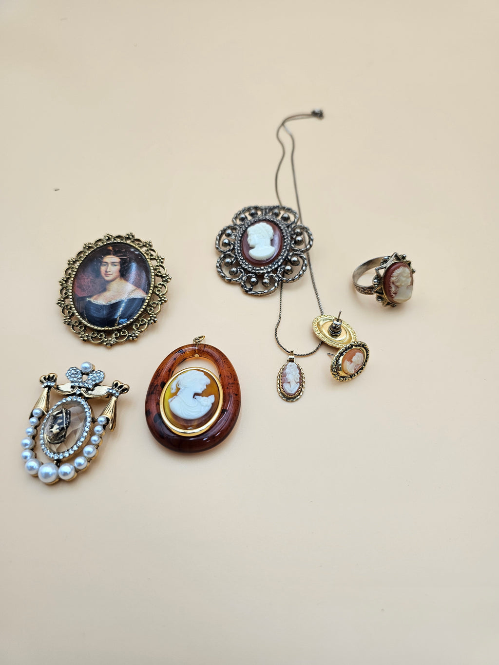 Lots of cameo jewelry